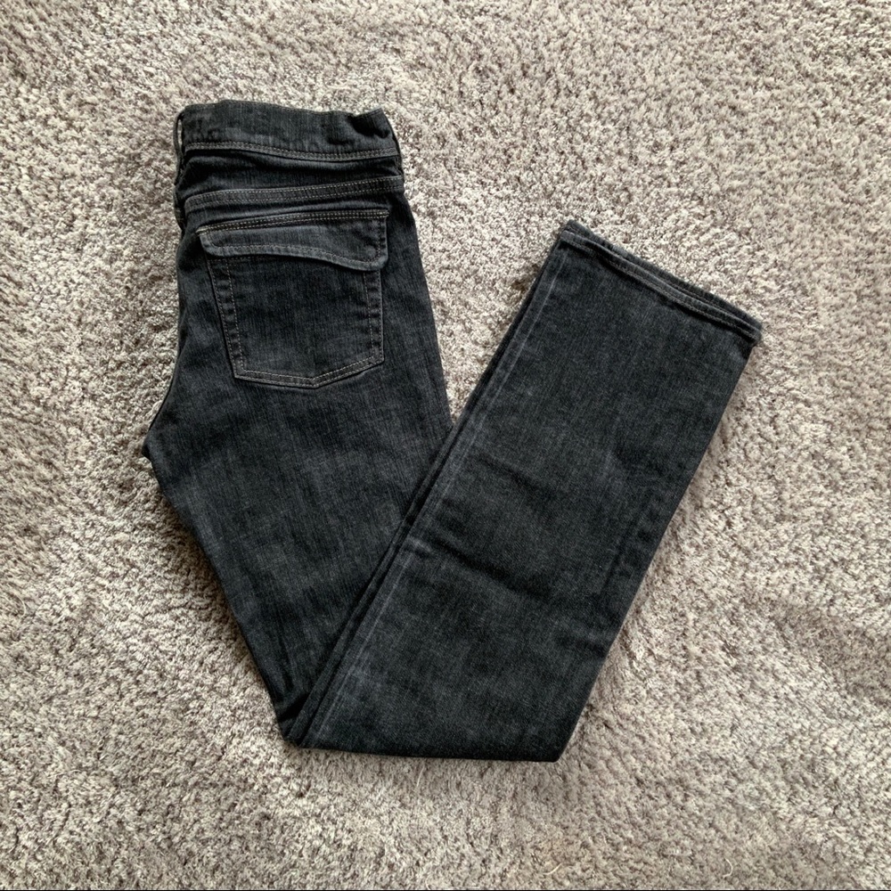 Noir women’s black gray jeans low rise straight 6